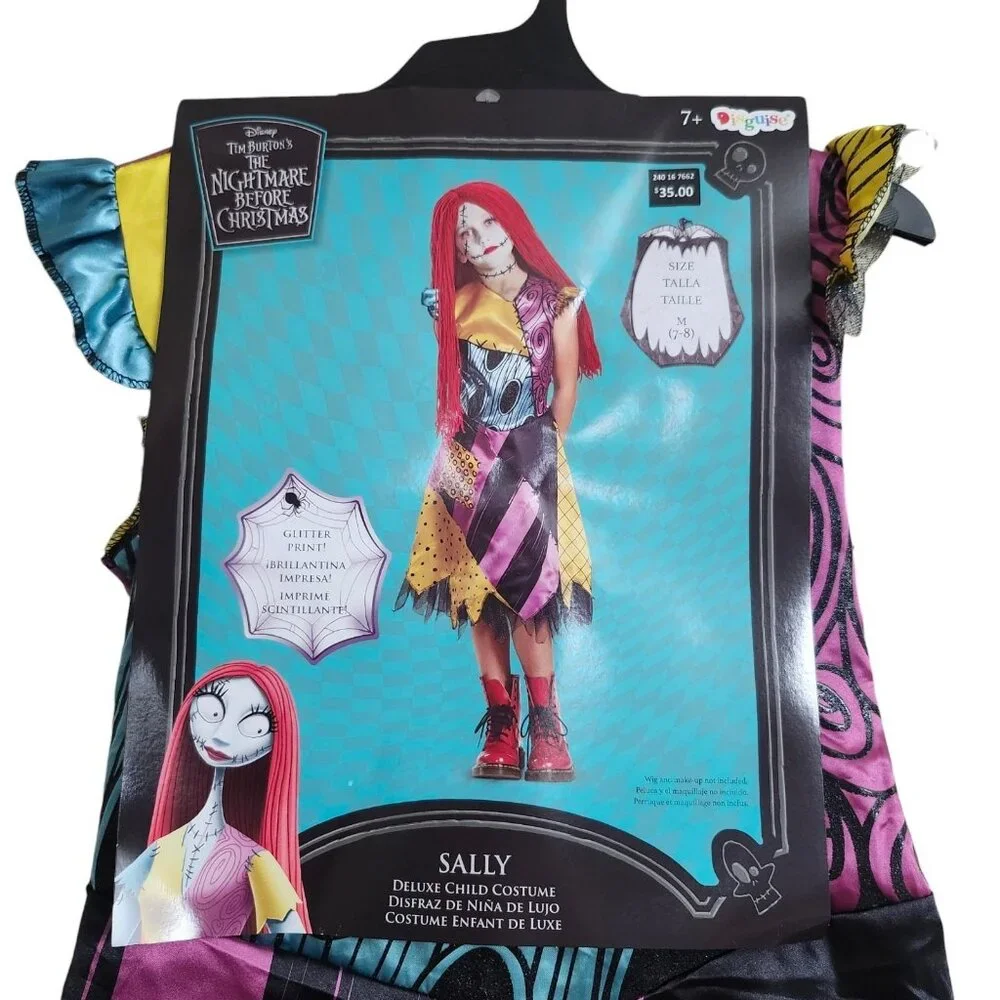 Girls Medium 7-8 Sally Deluxe Costume‎ Nightmare Before Christmas Halloween - Picture 4 of 15